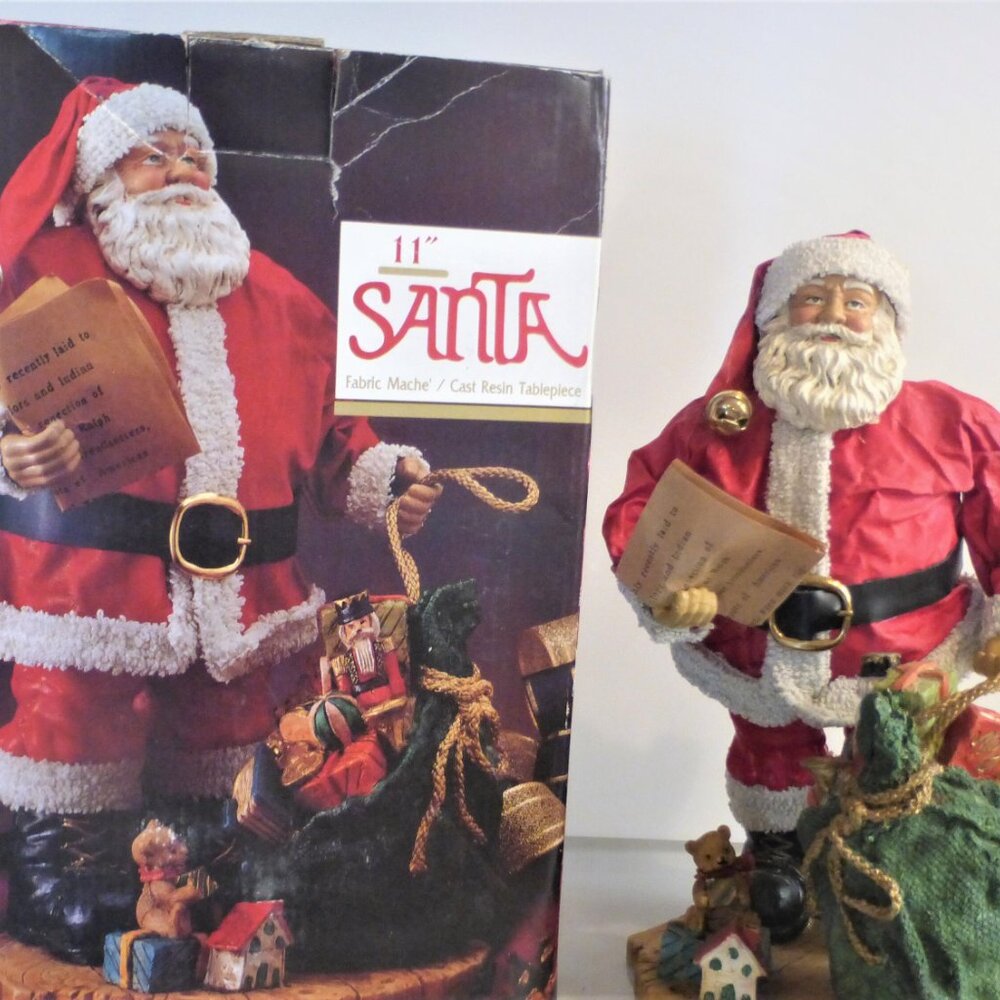 1993 International Silver Company 11" SANTA TABLE PIECE Fabric Mache Cast Resin